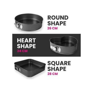 Lot de 3 moules à gâteau en acier inoxydable anti-adhésif