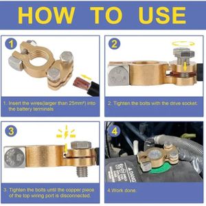 Generic Pince de borne de batterie de voiture 1 paire en alliage réglable  positif négatif borne de batterie de voiture pinces de serrage connecteur  couvercles en plastique à prix pas cher