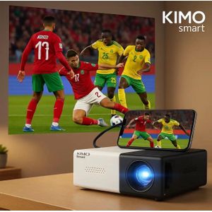 Kimo Mini Projecteur Portable LED 600 Lumens – 1080p Compatible – HDMI USB MicroSD – Grand Écran 80 pouces