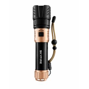 Lampe torche LED rechargeable avec écran digital, dragonne et format portable
