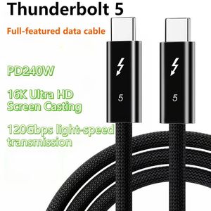  Câble de données multifonction Thunderbolt 5, compatible avec la charge rapide 240W, transfert de données 120Gbps, projection d'écran 8K60Hz, ultra-résistance, adapté à la charge et au transfert de données de téléphone/ordinateur portable