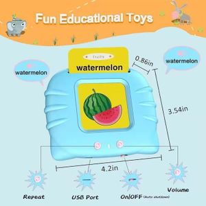 224 images et son (animaux, fruits..) jouet éducatif apprendre l'anglais aux enfants 