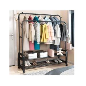 Porte-vêtements En Métal à Double Pôle.porte vêtements fer noir