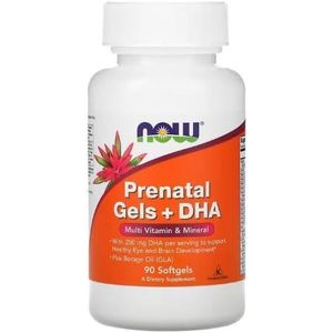 Now Prenatal Gels + DHA, 90 capsules