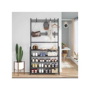 porte-vêtements Armoire polyvalente en acier inoxydable pour vêtements et chaussures.