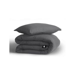 RICHBOND لحاف R أحادي اللون لسرير مزدوج 220x240 رمادي فاتح - معالجة مضادة للعث والبكتيريا