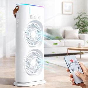 Ventilateur Portable Rechargeable USB avec Double Brumisation et 3 Vitesses Multi-Couleur
