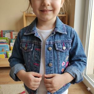 S&S Veste en jean fille brodée de fleurs