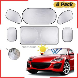 Pare-soleil de voiture pliable,(6 pièces),pare-brise avant et arrière, Fenêtre de confidentialité,Protection solaire,Isolation thermique