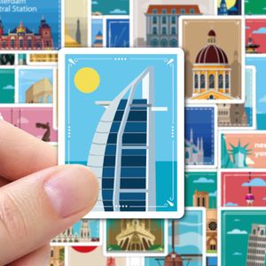 Enrichissez Votre Quotidien avec des Stickers Durables et Résistants aux Rayures, 50 Pièces, Inspirés de Landmarks Iconiques, Idéaux pour Ordinateurs Portables, Bouteilles d'Eau, Journaux et Plus Encore