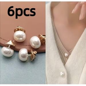 Lot de 6 Boutons En Perles Artificielles Sans Couture Pour éviter Les Ouvertures Indésirables Broches Invisibles