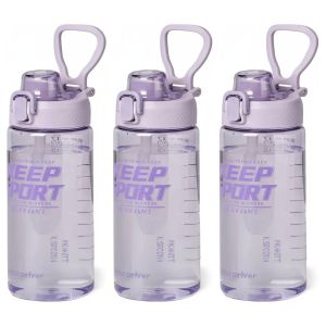 Lot de 3 - Bouteille De Sport - Violette - Pour Activités Extérieures et Quotidiennes - Grande Capacité