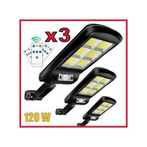 pack 3 Lampe Solaire Extérieur jardin + Télécommande & Détecteur de Mouvement