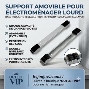 Support Roulant Extensible pour Machine à Laver et Frigo - Lot de 2 Socles Réglables Aériens Métalliques Antidérapants