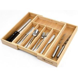 Organisateur de Tiroir Également Ajustable en Bambou : Élégance et Rangement Pratique