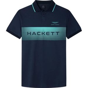 Hackett Polo London pour homme, motif Aston Martin Racing, bleu Marine et Turquoise 