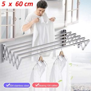 Seche linge inox Pliable 60cm Etendoir à linge Cintre Séchoir Porte-Serviettes Extensible - Intérieur Extérieur