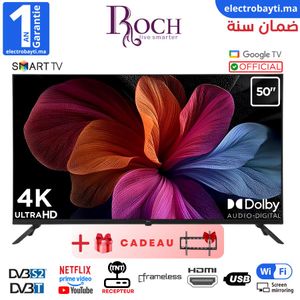 Roch تلفزيون ذكي 55 بوصة موديل 2025 - Crystal UHD U8000F 4K - HDR10 PRO - Tizen™
