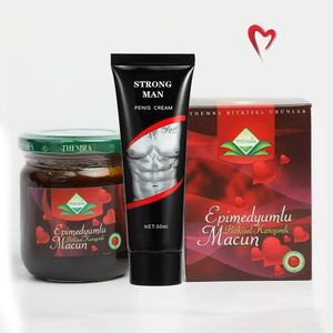 عبوة - معجون إبيميديوم بالعسل ومقوي القضيب + كريم Strong Man لتأخير القذف للرجال