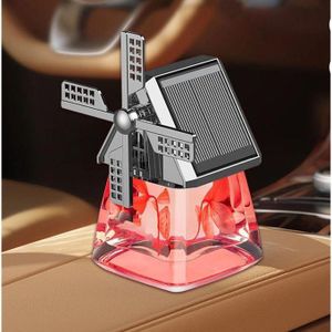 Désodorisant de Voiture à Énergie Solaire – Diffuseur d'Aromathérapie Moulin à Vent,rouge