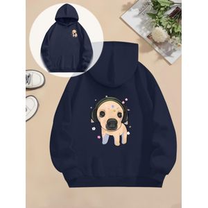 Sweat à capuche avec un adorable motif de chien portant des écouteurs - Tendance, élégant, unique, décontracté, magnifique et confortable
