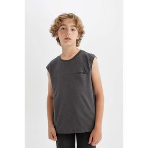 Defacto تيشيرت كت ولادي بدون كم برقبة مستديرة