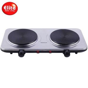 Elite Réchaud électrique de table avec 2 brûleurs réglables, Plaque double brûleurs ehp-0284 X - 1000W A 1500W