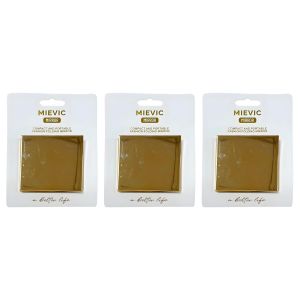 MIEVIC Lot de 3 - Miroir Carré Doré Pliant - Compact et Portable - Accessoire de Sac et Maquillage - Finition Métallique