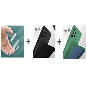 Case Pack : 2 pochette pour Samsung A33 souple silicone Noir et Vert foncé + ciramik