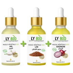 LY BIO PACK HUILE AIL 50ML - PIPETTE + HUILE LIN 50ML - PIPETTE + HUILE OIGNON 50ML - PIPETTE