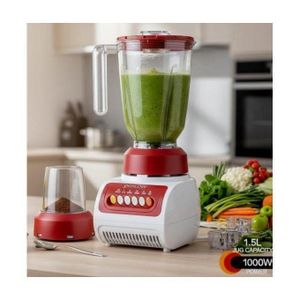 Blender de Cuisine Multifonctionnel 1,5 L – 1000W avec Moulin à Épices (Couleur aléatoire)