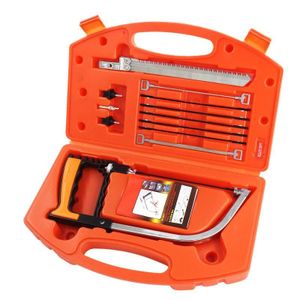 Kit Scie Multifonction Manuelle 12 en 1, Scie à Métaux et Bois avec Lames Interchangeables, Scie Magique Multifonction pour Bricolage, Coupe Métal Bois Plastique Verre avec Coffret