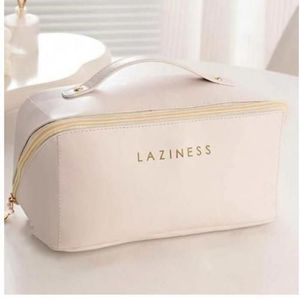 LAZINESS Trousse à cosmétiques de voyage, sac de toilette et de maquillage, bag en cuir