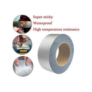 2PCS Super forte Ruban d'aluminium Feuille d'aluminium Mur de fissure de la fissure de la fissure de la fissure de toit imperméable à l'eau Tapis de réparation auto-adhésif Ruban Adhésif en Aluminium