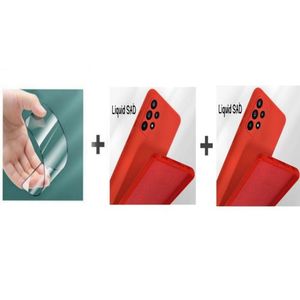 Case Pack : 2 pochette pour Samsung A73s souple silicone Rouge et Rouge + ciramik