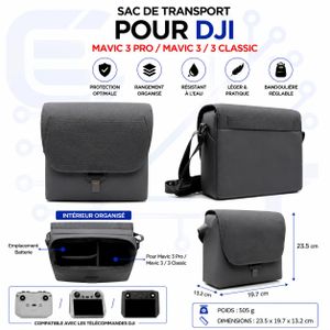 Sac de Transport pour Drone Compatible Mavic 3 Pro / Mavic 3 / Mavic 3 Classic – Étui de Protection Résistant à l’Eau avec Compartiments