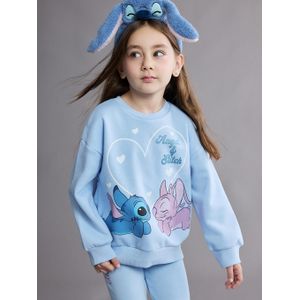 Lc Waikiki Sweat-shirt Épais Imprimé Angel et Stitch pour Filles