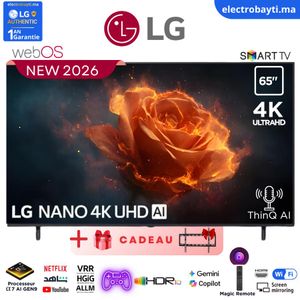 LG تلفزيون ذكي LED بحجم 50 بوصة - UHD 4K - 50NANO80A6A - NanoCell AI