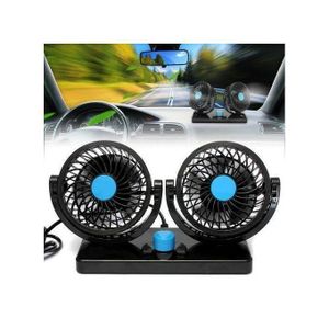 Mini ventilateur électrique de voiture à double tête, rotation à 360 degrés