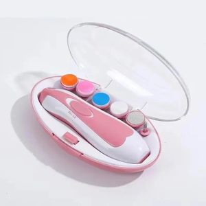 Coupe Ongle Électrique Bébé 6 en 1, Lime à Ongles Sécurisée avec LED, Kit Manucure Nouveau Né, Silencieux, 4 Vitesses, Rose 