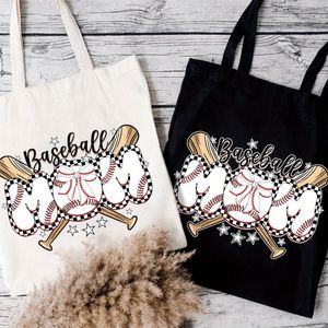 Sac fourre-tout drôle de baseball pour maman - Grande capacité, style simple et tendance, sac fourre-tout durable pour les pique-niques en plein air, les voyages, les achats Cadeau idéal pour la fête des mères et les anniversaires, sac à main thématique