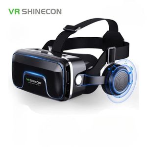 VR SHINECON casque VR stéréo de réalité virtuelle augmentée lunettes 3D Casque pour Smartphone iPhone Android lunettes de téléphone intelligent Casque jumelles de jeu vidéo avec Super Bass Stereo song G04EA