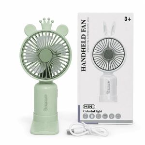 Ventilateur Mini USB Rechargeable Portable – Refroidissement Puissant avec Éclairage LED Multicolore – Design Adorable Couronne – Faible Bruit, Longue Autonomie – Parfait pour Été, Bureau, École et Déplacements