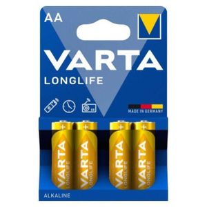 VARTA 4 Piles AA 1.5v Longlife AlKaline LR6 Batterie Alcaline // Blister 4Pcs