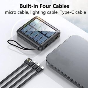 Mini chargeur de batterie 10000mAh externe solaire portable, Banque d'alimentation solaire portable