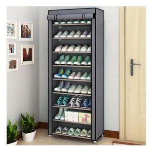 Partagez ce produit    Armoire de rangement de chaussure et vétements 10 étages pliable et Portable en tissu