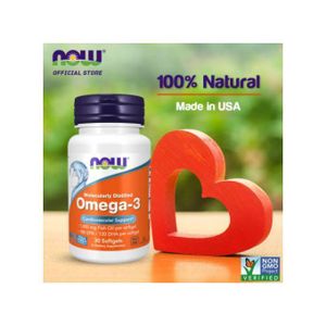 Now Oméga-3 180 EPA / 120 DHA, Cardiovasculaire, 30 Capsules