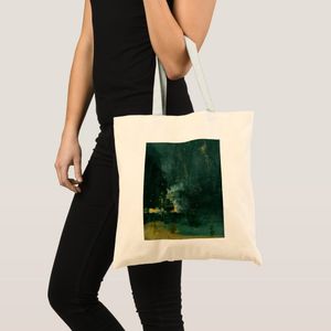 Tote bag james whistler - nocturnal in black and gold Unique, haute qualité