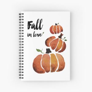 Fall in Love - Watercolor Pumpkins Spiral Notebook Bloc note