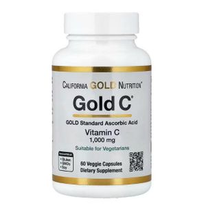 Gold Vitamine C de qualité USP, 1000 mg, 60 capsules végétales